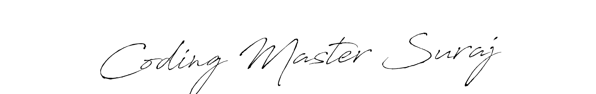 Create a beautiful signature design for name Coding Master Suraj. With this signature (Antro_Vectra) fonts, you can make a handwritten signature for free. Coding Master Suraj signature style 6 images and pictures png