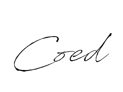 Also You can easily find your signature by using the search form. We will create Coed name handwritten signature images for you free of cost using Antro_Vectra sign style. Coed signature style 6 images and pictures png