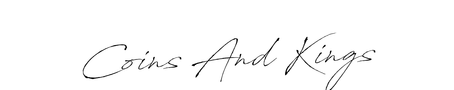 Design your own signature with our free online signature maker. With this signature software, you can create a handwritten (Antro_Vectra) signature for name Coins And Kings. Coins And Kings signature style 6 images and pictures png