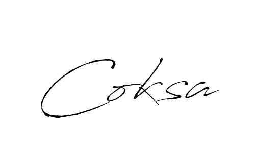 Design your own signature with our free online signature maker. With this signature software, you can create a handwritten (Antro_Vectra) signature for name Coksa. Coksa signature style 6 images and pictures png