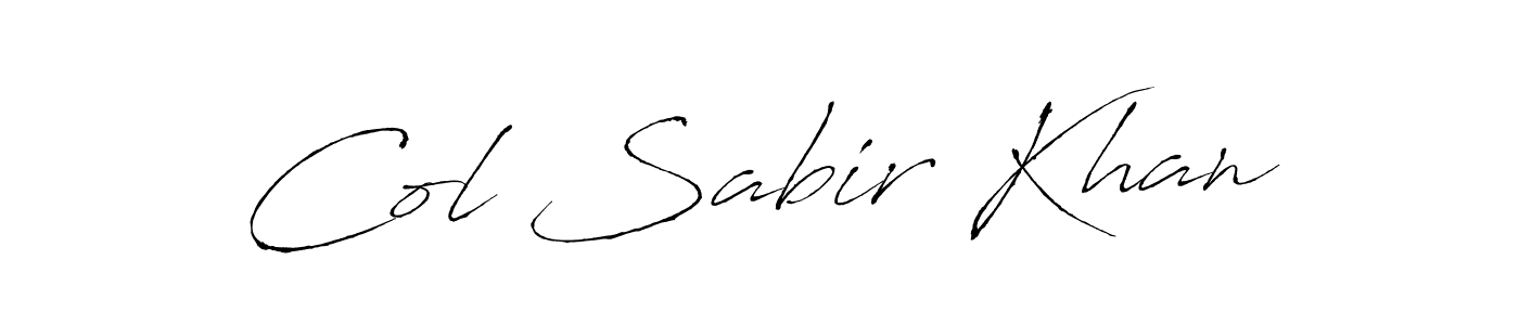 Antro_Vectra is a professional signature style that is perfect for those who want to add a touch of class to their signature. It is also a great choice for those who want to make their signature more unique. Get Col Sabir Khan name to fancy signature for free. Col Sabir Khan signature style 6 images and pictures png