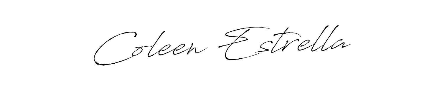 How to make Coleen Estrella name signature. Use Antro_Vectra style for creating short signs online. This is the latest handwritten sign. Coleen Estrella signature style 6 images and pictures png