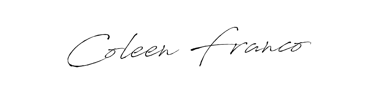 Antro_Vectra is a professional signature style that is perfect for those who want to add a touch of class to their signature. It is also a great choice for those who want to make their signature more unique. Get Coleen Franco name to fancy signature for free. Coleen Franco signature style 6 images and pictures png