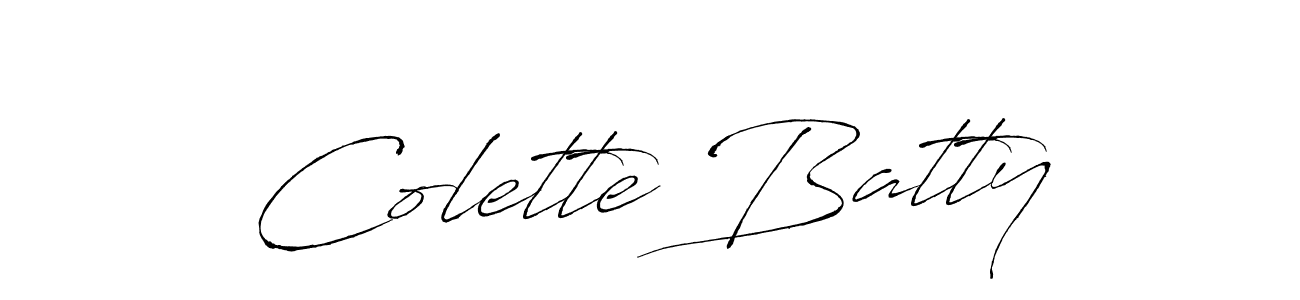 How to make Colette Batty name signature. Use Antro_Vectra style for creating short signs online. This is the latest handwritten sign. Colette Batty signature style 6 images and pictures png