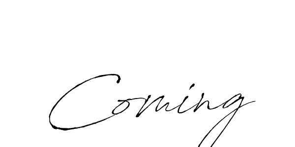 Make a short Coming signature style. Manage your documents anywhere anytime using Antro_Vectra. Create and add eSignatures, submit forms, share and send files easily. Coming signature style 6 images and pictures png