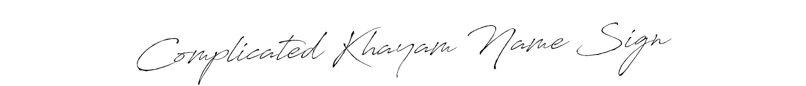 Create a beautiful signature design for name Complicated Khayam Name Sign. With this signature (Antro_Vectra) fonts, you can make a handwritten signature for free. Complicated Khayam Name Sign signature style 6 images and pictures png