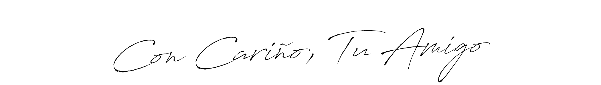How to make Con Cariño, Tu Amigo signature? Antro_Vectra is a professional autograph style. Create handwritten signature for Con Cariño, Tu Amigo name. Con Cariño, Tu Amigo signature style 6 images and pictures png