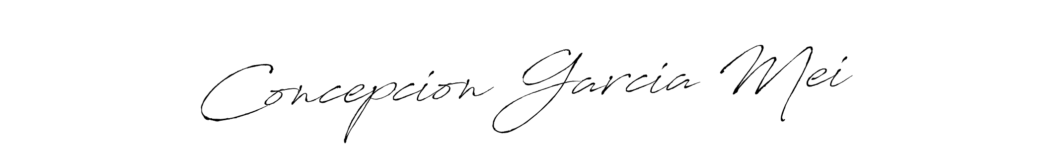 You should practise on your own different ways (Antro_Vectra) to write your name (Concepcion Garcia Mei) in signature. don't let someone else do it for you. Concepcion Garcia Mei signature style 6 images and pictures png