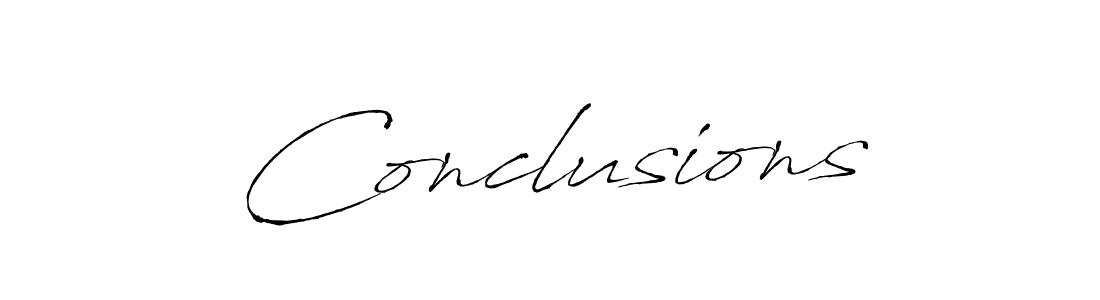 The best way (Antro_Vectra) to make a short signature is to pick only two or three words in your name. The name Conclusions include a total of six letters. For converting this name. Conclusions signature style 6 images and pictures png