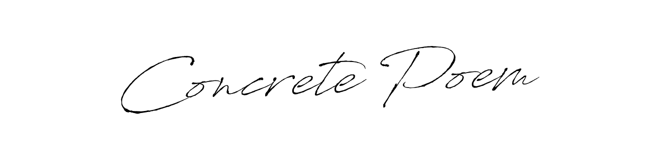 Concrete Poem stylish signature style. Best Handwritten Sign (Antro_Vectra) for my name. Handwritten Signature Collection Ideas for my name Concrete Poem. Concrete Poem signature style 6 images and pictures png