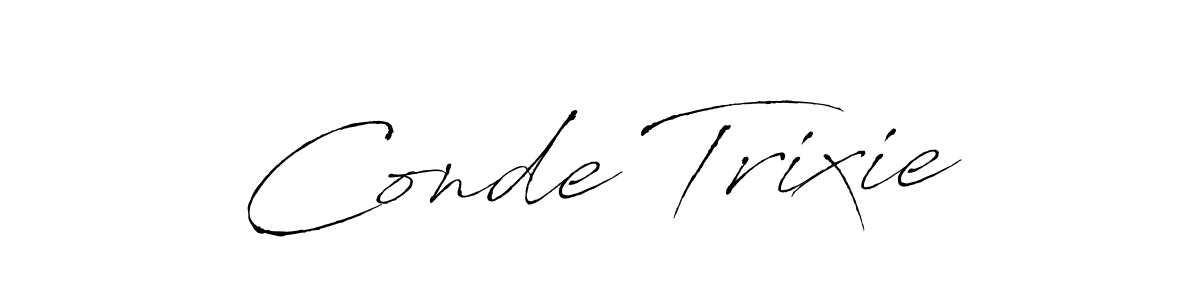 Antro_Vectra is a professional signature style that is perfect for those who want to add a touch of class to their signature. It is also a great choice for those who want to make their signature more unique. Get Conde Trixie name to fancy signature for free. Conde Trixie signature style 6 images and pictures png