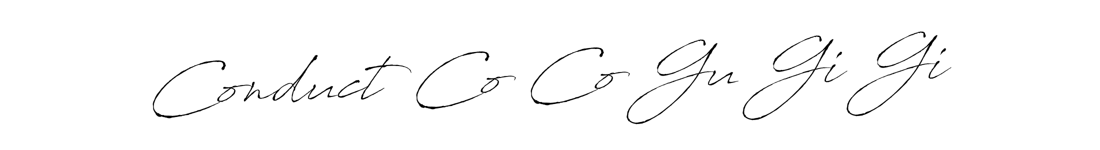 How to make Conduct Co Co Gu Gi Gi signature? Antro_Vectra is a professional autograph style. Create handwritten signature for Conduct Co Co Gu Gi Gi name. Conduct Co Co Gu Gi Gi signature style 6 images and pictures png