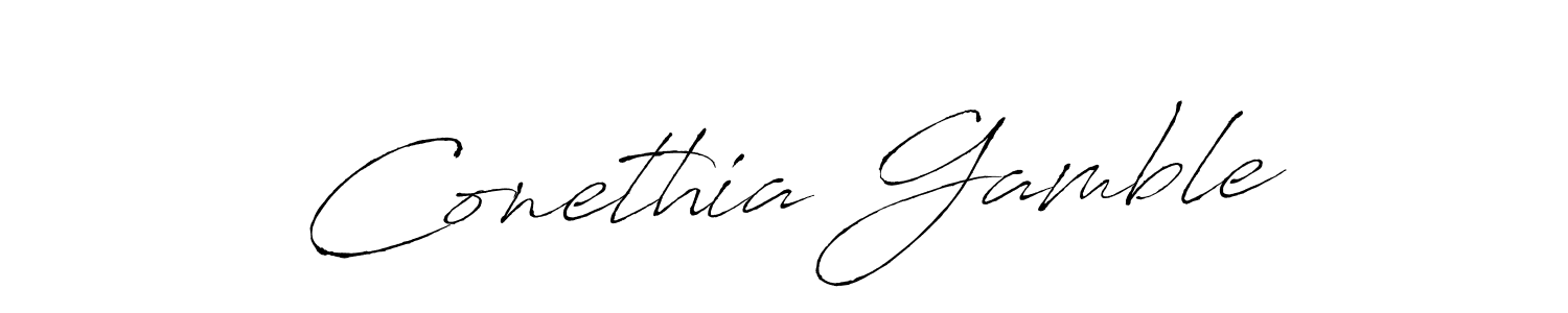 The best way (Antro_Vectra) to make a short signature is to pick only two or three words in your name. The name Conethia Gamble include a total of six letters. For converting this name. Conethia Gamble signature style 6 images and pictures png
