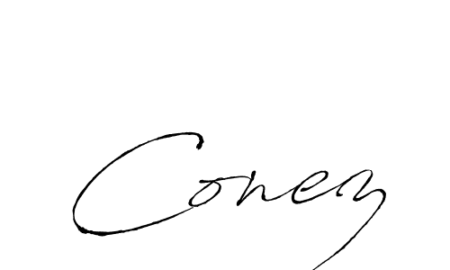 Use a signature maker to create a handwritten signature online. With this signature software, you can design (Antro_Vectra) your own signature for name Conez. Conez signature style 6 images and pictures png