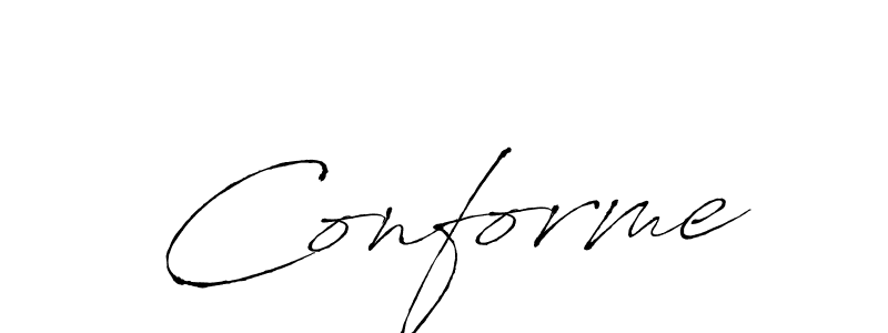 Antro_Vectra is a professional signature style that is perfect for those who want to add a touch of class to their signature. It is also a great choice for those who want to make their signature more unique. Get Conforme name to fancy signature for free. Conforme signature style 6 images and pictures png