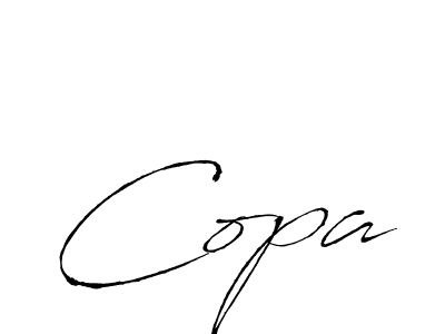 Use a signature maker to create a handwritten signature online. With this signature software, you can design (Antro_Vectra) your own signature for name Copa. Copa signature style 6 images and pictures png