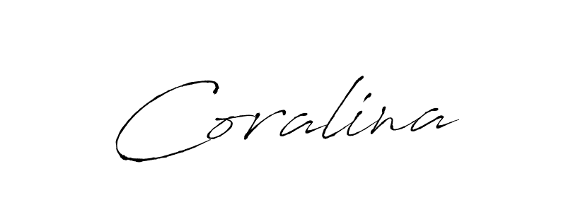 You should practise on your own different ways (Antro_Vectra) to write your name (Coralina) in signature. don't let someone else do it for you. Coralina signature style 6 images and pictures png