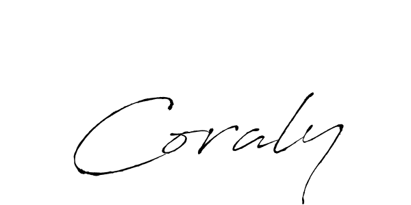 Use a signature maker to create a handwritten signature online. With this signature software, you can design (Antro_Vectra) your own signature for name Coraly. Coraly signature style 6 images and pictures png