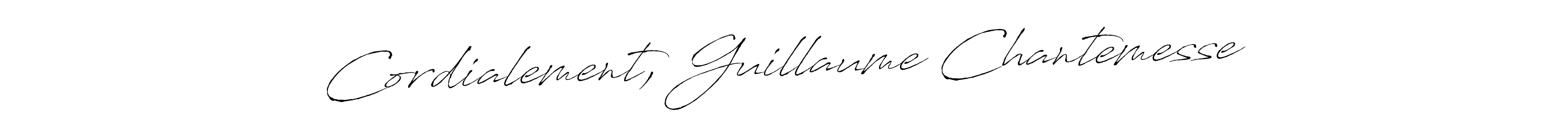 This is the best signature style for the Cordialement, Guillaume Chantemesse name. Also you like these signature font (Antro_Vectra). Mix name signature. Cordialement, Guillaume Chantemesse signature style 6 images and pictures png