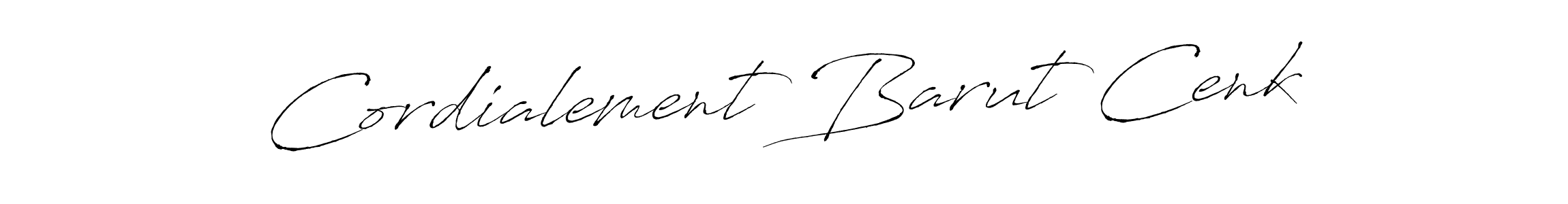 Make a beautiful signature design for name Cordialement Barut Cenk. With this signature (Antro_Vectra) style, you can create a handwritten signature for free. Cordialement Barut Cenk signature style 6 images and pictures png