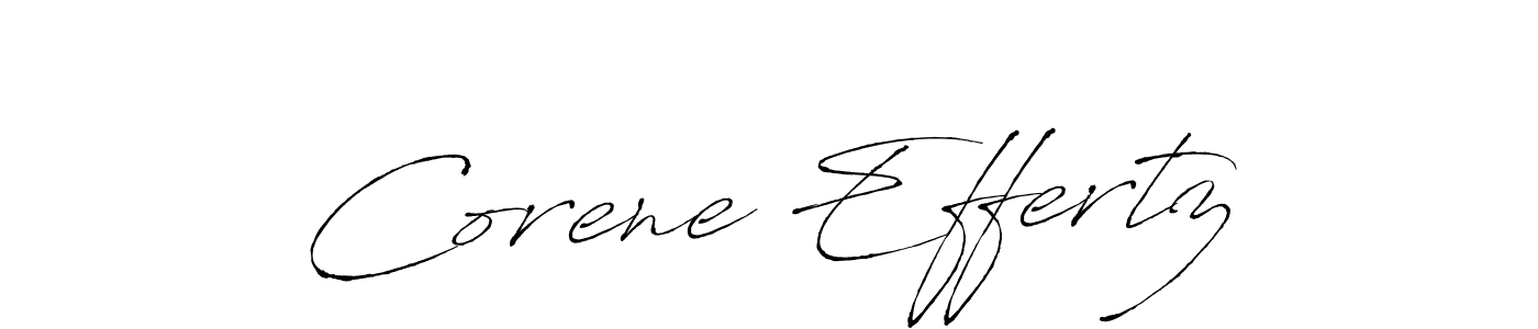 Make a beautiful signature design for name Corene Effertz. With this signature (Antro_Vectra) style, you can create a handwritten signature for free. Corene Effertz signature style 6 images and pictures png