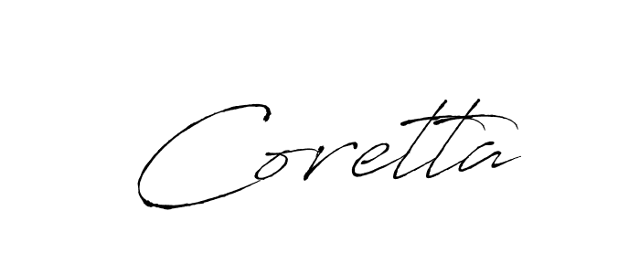 Design your own signature with our free online signature maker. With this signature software, you can create a handwritten (Antro_Vectra) signature for name Coretta. Coretta signature style 6 images and pictures png