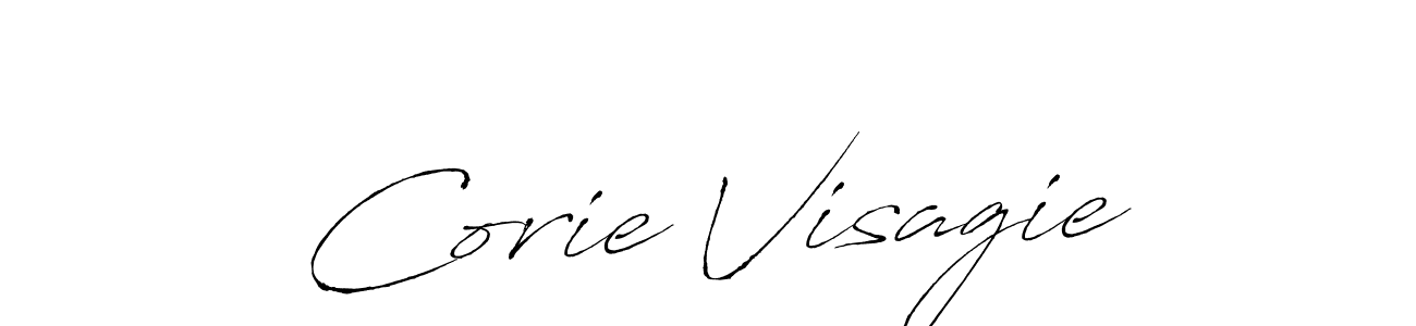 Make a beautiful signature design for name Corie Visagie. With this signature (Antro_Vectra) style, you can create a handwritten signature for free. Corie Visagie signature style 6 images and pictures png