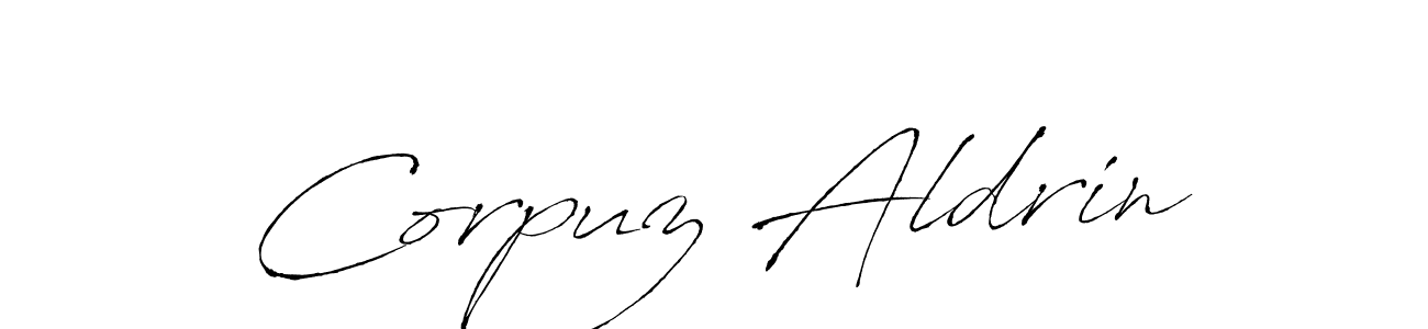 How to make Corpuz Aldrin name signature. Use Antro_Vectra style for creating short signs online. This is the latest handwritten sign. Corpuz Aldrin signature style 6 images and pictures png