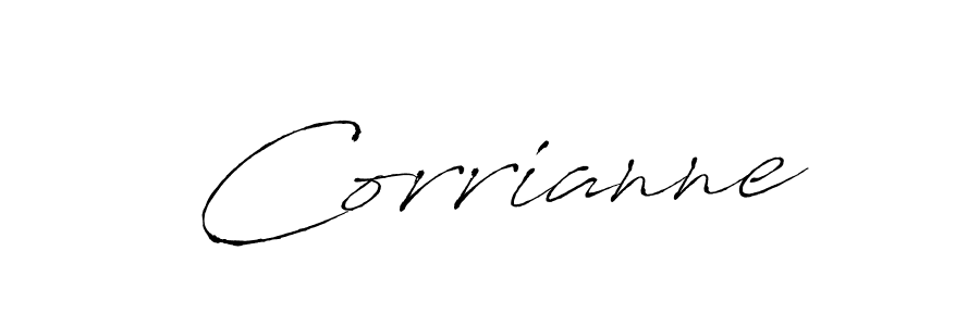 Use a signature maker to create a handwritten signature online. With this signature software, you can design (Antro_Vectra) your own signature for name Corrianne. Corrianne signature style 6 images and pictures png