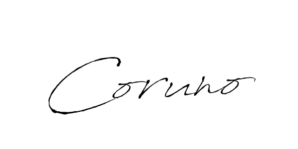 Make a beautiful signature design for name Coruno. With this signature (Antro_Vectra) style, you can create a handwritten signature for free. Coruno signature style 6 images and pictures png