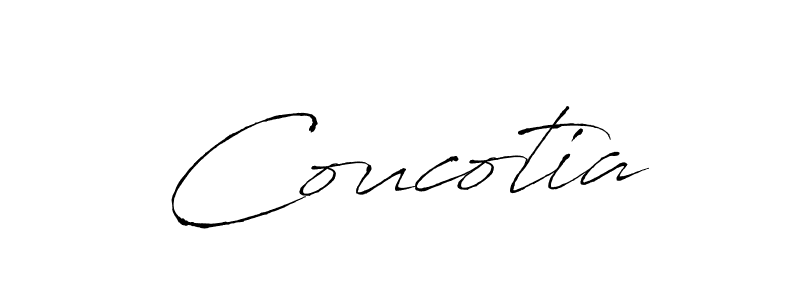 Make a beautiful signature design for name Coucotia. With this signature (Antro_Vectra) style, you can create a handwritten signature for free. Coucotia signature style 6 images and pictures png