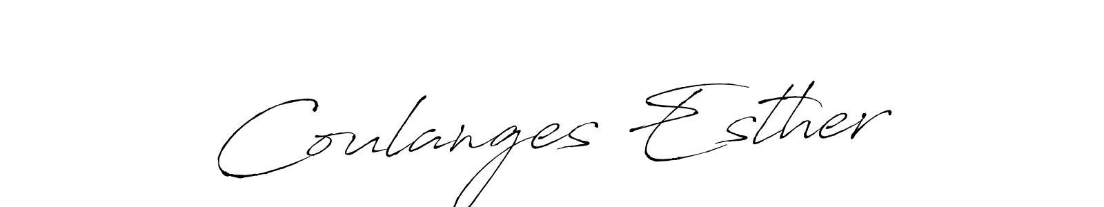 How to make Coulanges Esther name signature. Use Antro_Vectra style for creating short signs online. This is the latest handwritten sign. Coulanges Esther signature style 6 images and pictures png