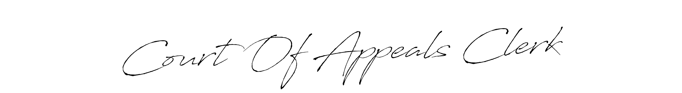 You should practise on your own different ways (Antro_Vectra) to write your name (Court Of Appeals Clerk) in signature. don't let someone else do it for you. Court Of Appeals Clerk signature style 6 images and pictures png