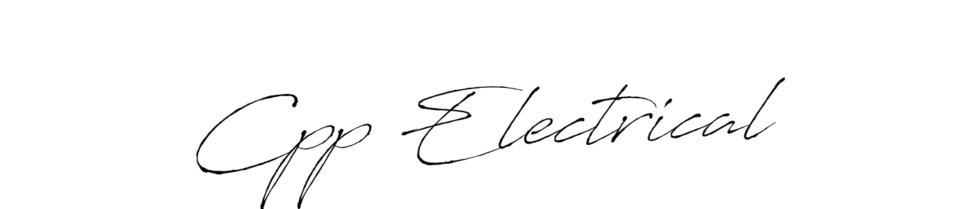 How to make Cpp Electrical signature? Antro_Vectra is a professional autograph style. Create handwritten signature for Cpp Electrical name. Cpp Electrical signature style 6 images and pictures png