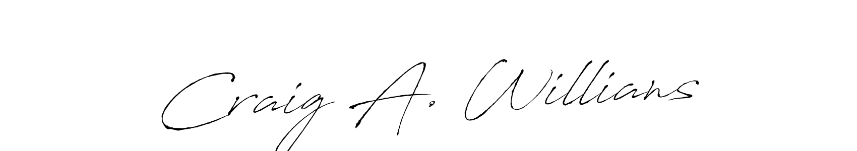 Make a beautiful signature design for name Craig A. Willians. With this signature (Antro_Vectra) style, you can create a handwritten signature for free. Craig A. Willians signature style 6 images and pictures png