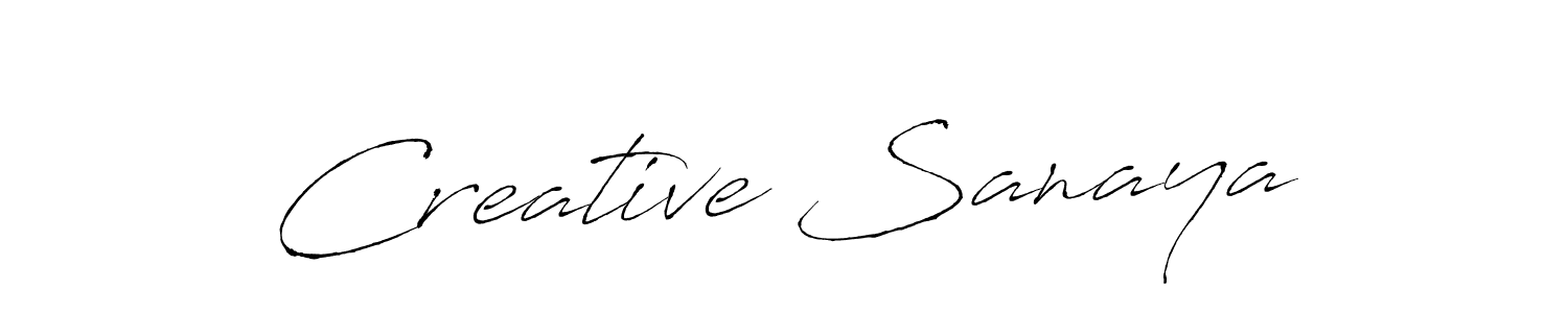 Use a signature maker to create a handwritten signature online. With this signature software, you can design (Antro_Vectra) your own signature for name Creative Sanaya. Creative Sanaya signature style 6 images and pictures png