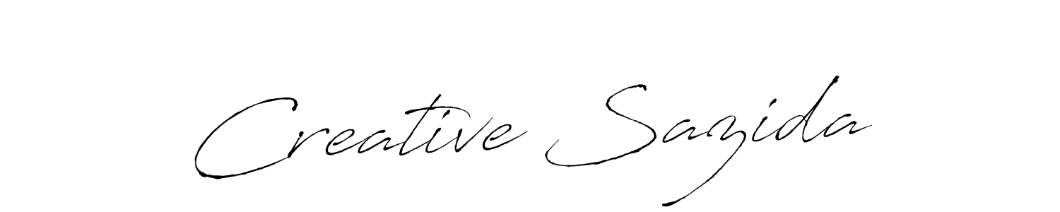 You should practise on your own different ways (Antro_Vectra) to write your name (Creative Sazida) in signature. don't let someone else do it for you. Creative Sazida signature style 6 images and pictures png