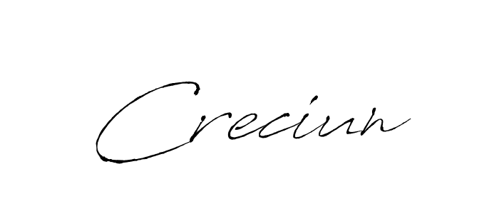 Make a beautiful signature design for name Creciun. With this signature (Antro_Vectra) style, you can create a handwritten signature for free. Creciun signature style 6 images and pictures png