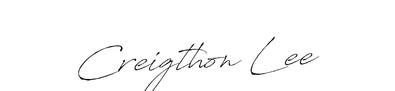 How to make Creigthon Lee name signature. Use Antro_Vectra style for creating short signs online. This is the latest handwritten sign. Creigthon Lee signature style 6 images and pictures png