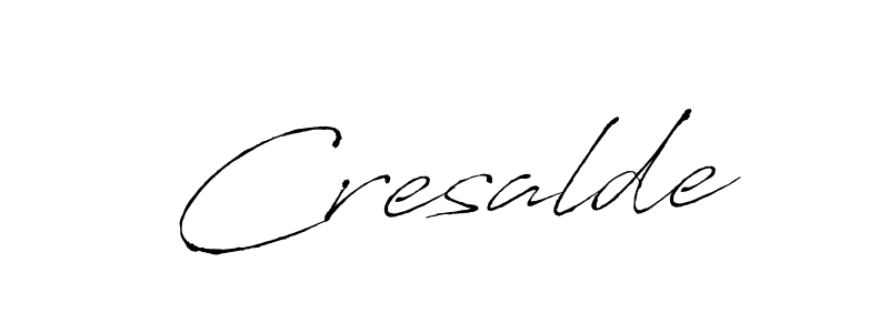 Make a beautiful signature design for name Cresalde. With this signature (Antro_Vectra) style, you can create a handwritten signature for free. Cresalde signature style 6 images and pictures png