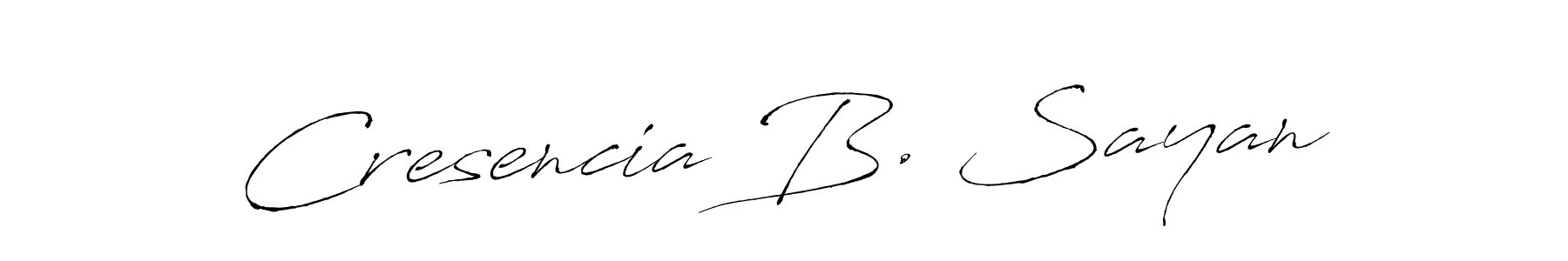 Cresencia B. Sayan stylish signature style. Best Handwritten Sign (Antro_Vectra) for my name. Handwritten Signature Collection Ideas for my name Cresencia B. Sayan. Cresencia B. Sayan signature style 6 images and pictures png
