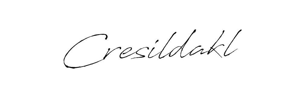 How to make Cresildakl name signature. Use Antro_Vectra style for creating short signs online. This is the latest handwritten sign. Cresildakl signature style 6 images and pictures png