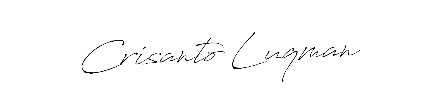 You should practise on your own different ways (Antro_Vectra) to write your name (Crisanto Luqman) in signature. don't let someone else do it for you. Crisanto Luqman signature style 6 images and pictures png