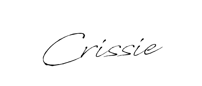 Use a signature maker to create a handwritten signature online. With this signature software, you can design (Antro_Vectra) your own signature for name Crissie. Crissie signature style 6 images and pictures png
