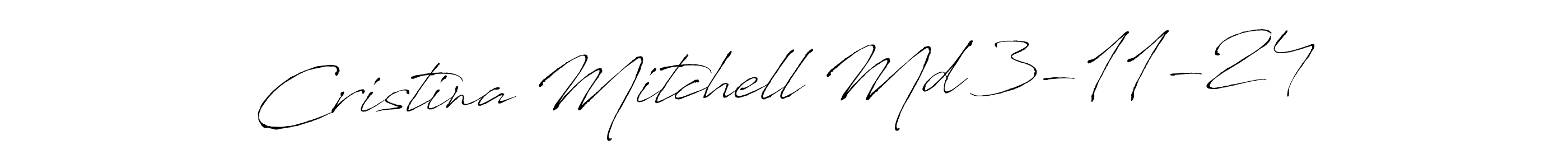 Antro_Vectra is a professional signature style that is perfect for those who want to add a touch of class to their signature. It is also a great choice for those who want to make their signature more unique. Get Cristina Mitchell Md 3-11-24 name to fancy signature for free. Cristina Mitchell Md 3-11-24 signature style 6 images and pictures png