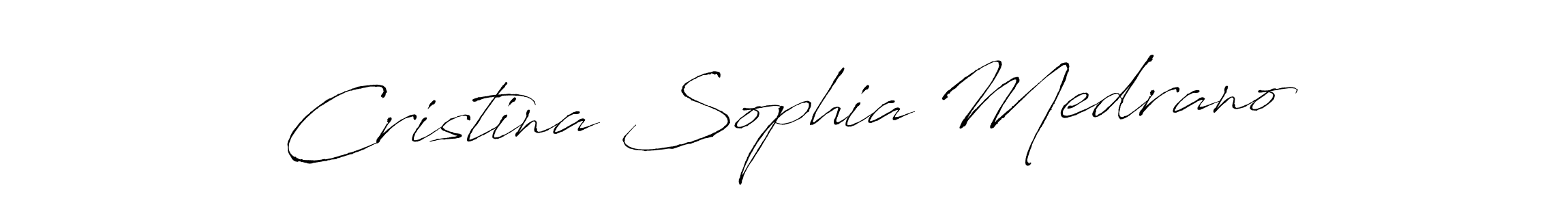 You should practise on your own different ways (Antro_Vectra) to write your name (Cristina Sophia Medrano) in signature. don't let someone else do it for you. Cristina Sophia Medrano signature style 6 images and pictures png