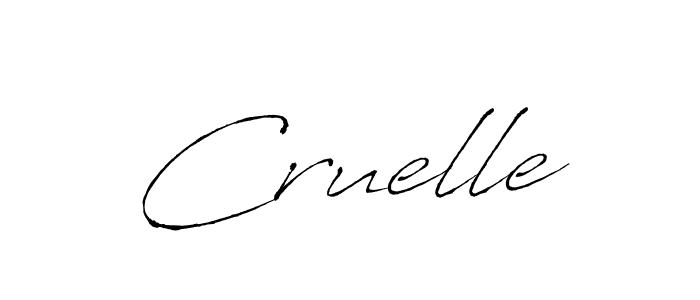 Make a beautiful signature design for name Cruelle. With this signature (Antro_Vectra) style, you can create a handwritten signature for free. Cruelle signature style 6 images and pictures png