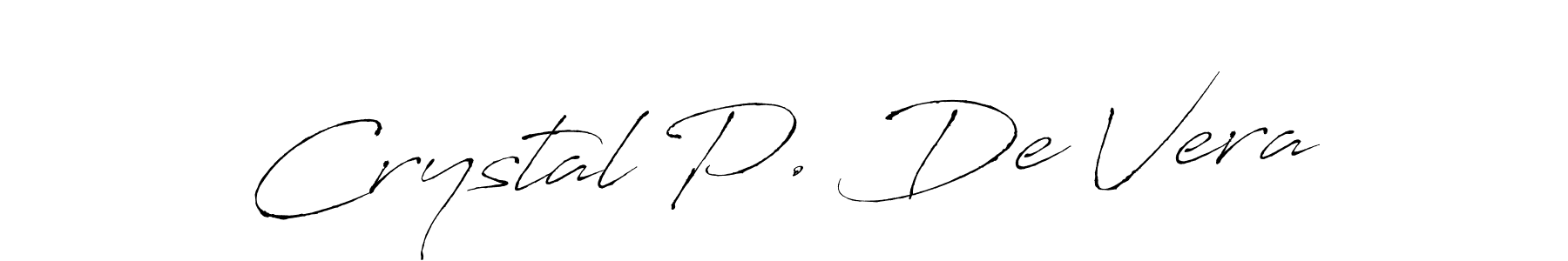 How to make Crystal P. De Vera name signature. Use Antro_Vectra style for creating short signs online. This is the latest handwritten sign. Crystal P. De Vera signature style 6 images and pictures png