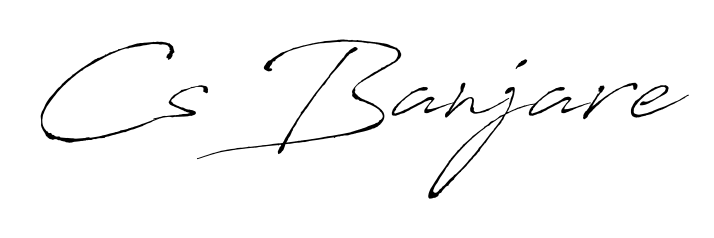 A sleek calligraphic signature for name Cs Banjare utilizing Antro_Vectra styling. Great for adding personal signatures to photos and art. Cs Banjare signature style 6 images and pictures png