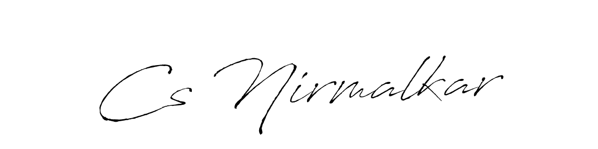 How to make Cs Nirmalkar signature? Antro_Vectra is a professional autograph style. Create handwritten signature for Cs Nirmalkar name. Cs Nirmalkar signature style 6 images and pictures png